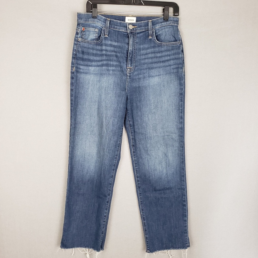 Hudson Size 29 Noa High Rise Straight Leg Ankle Jeans Casual Raw Hem‎ Everyday